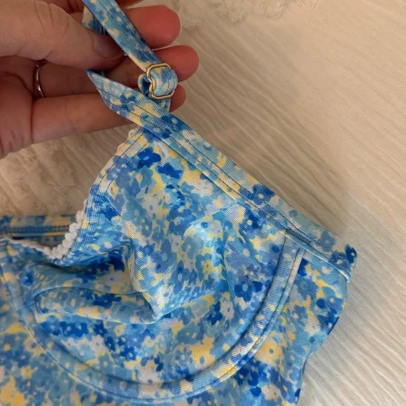 Kulani Kini one piece bright blue cottagecore dainty swim kulani Kinis - Picture 4 of 5